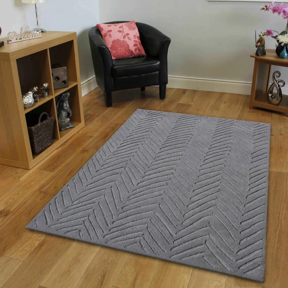 Minimalist Abstract Gray Tufted Area Carpet