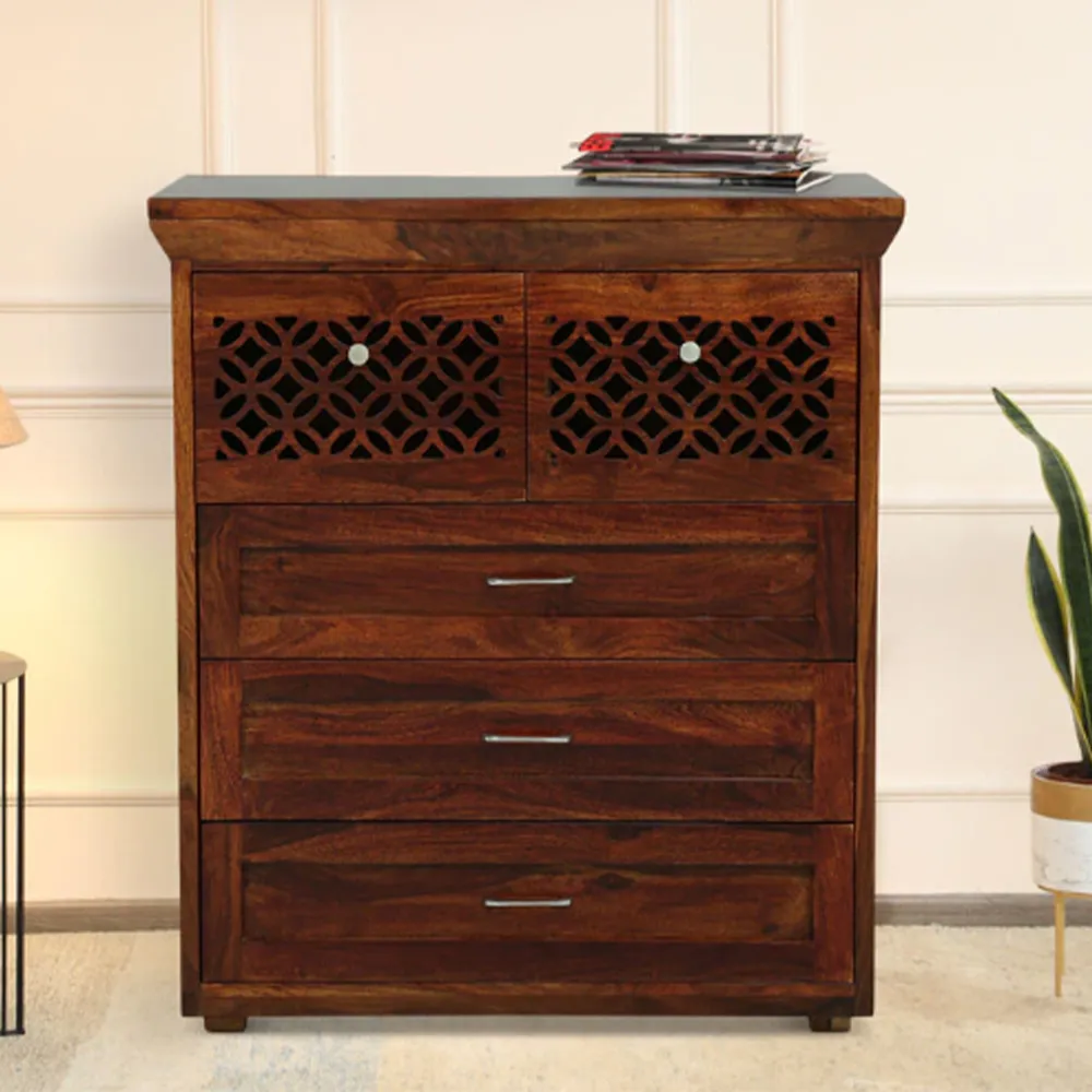 Minimalist Designer Sheesham Wood Chest Of Drawers