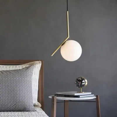 Minimalist Frosted Glass Globe Celing Light With Luxurious Gold Finish Metal