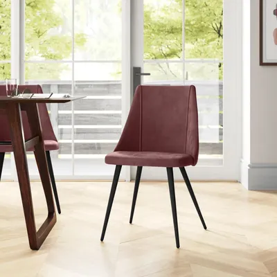 Minimalist Light Brown Velvet Dining Chair