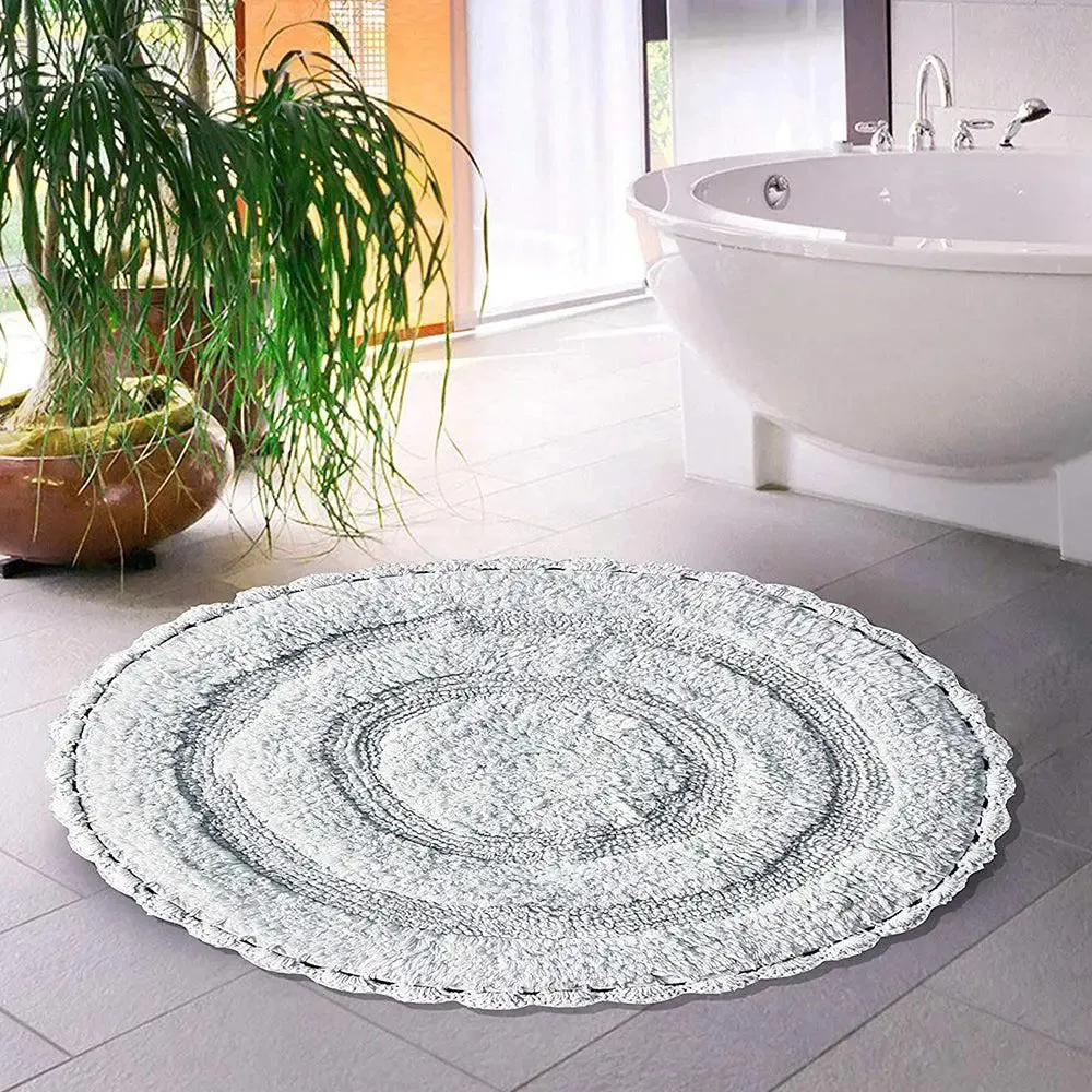 Mint Green Cotton Soft Round Bathmat 60 cm