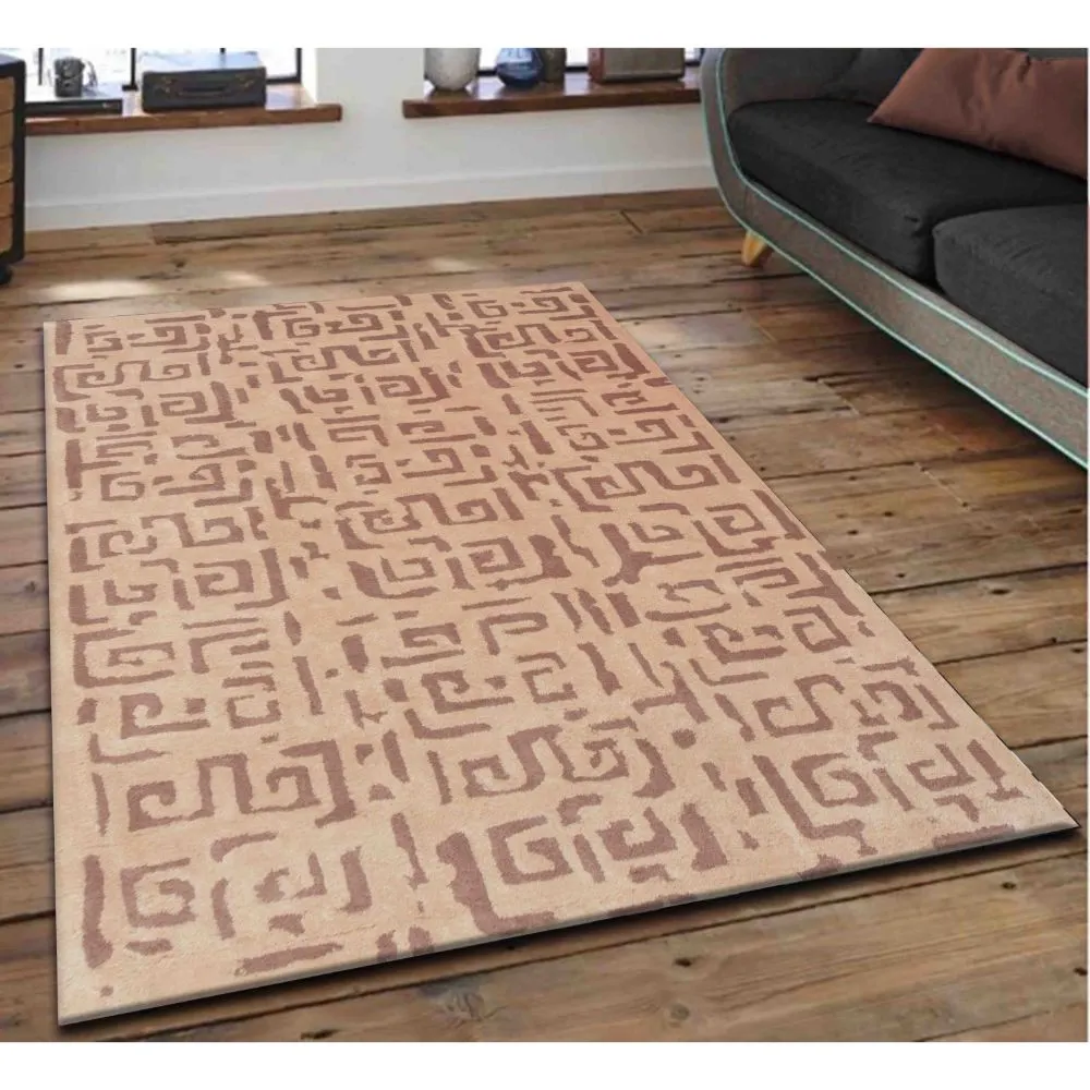 Modern Art Designer Mousse & Beige Tufted Area Carpet