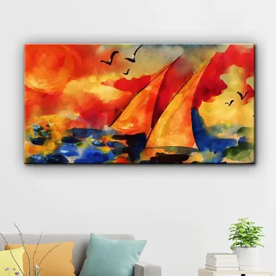 Modern Art Sailing Ship Canvas Printed Painting