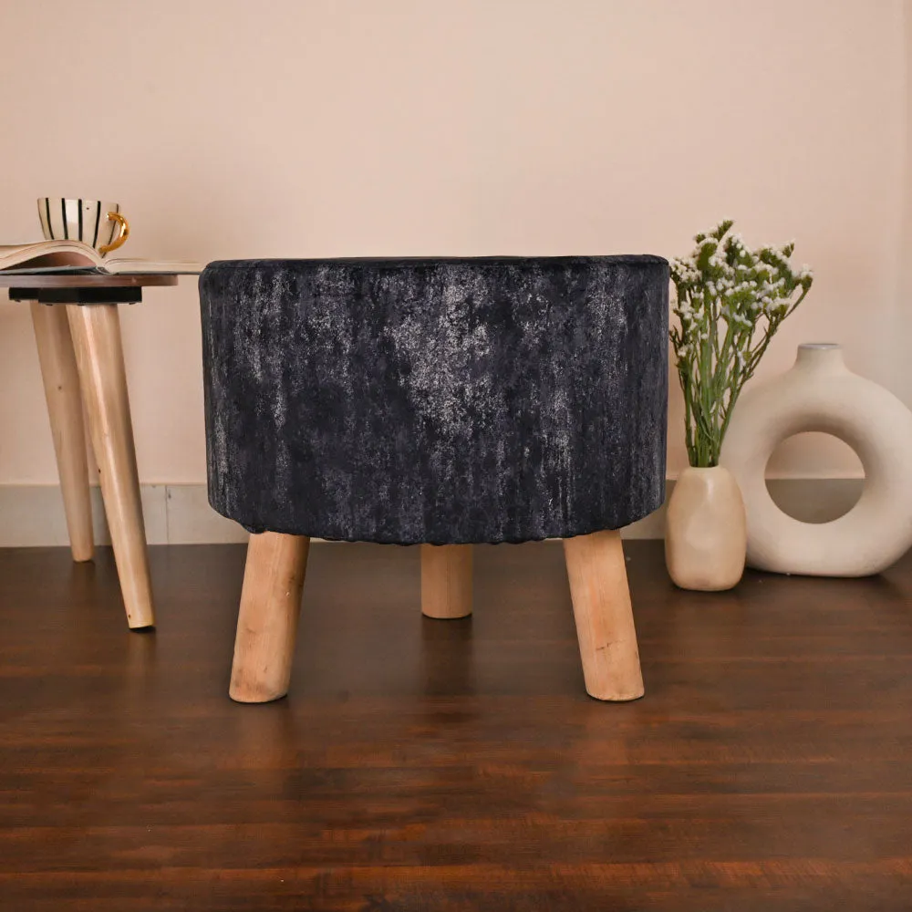 Modern Corner Fluffy Material Pouffe Stool For Living Room, Set of 1