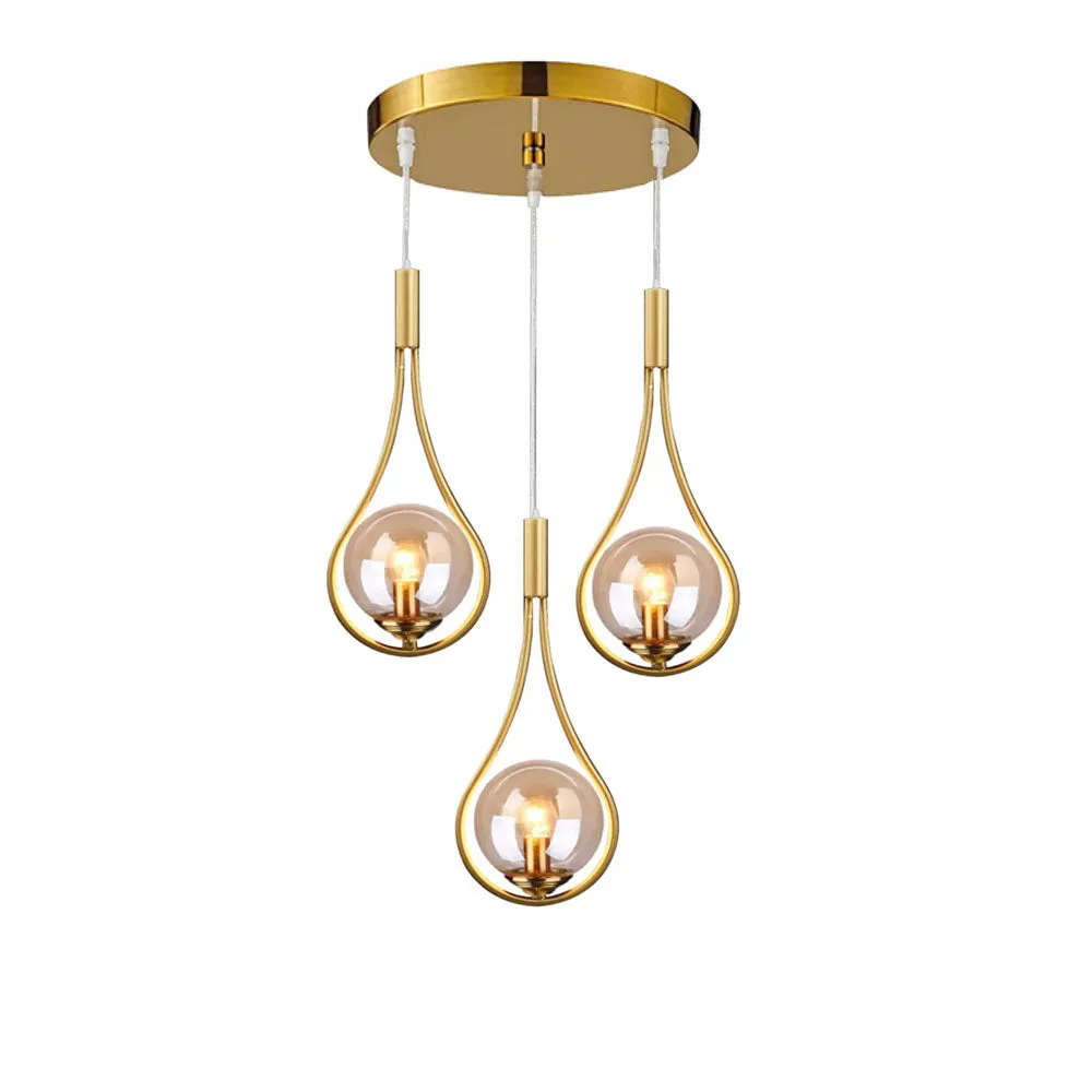 Modern Encircled Triplet Pendant Light