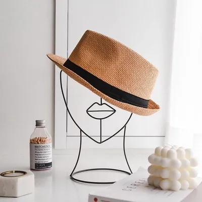 Modern Line Art Pretty Face Metal Table Accent