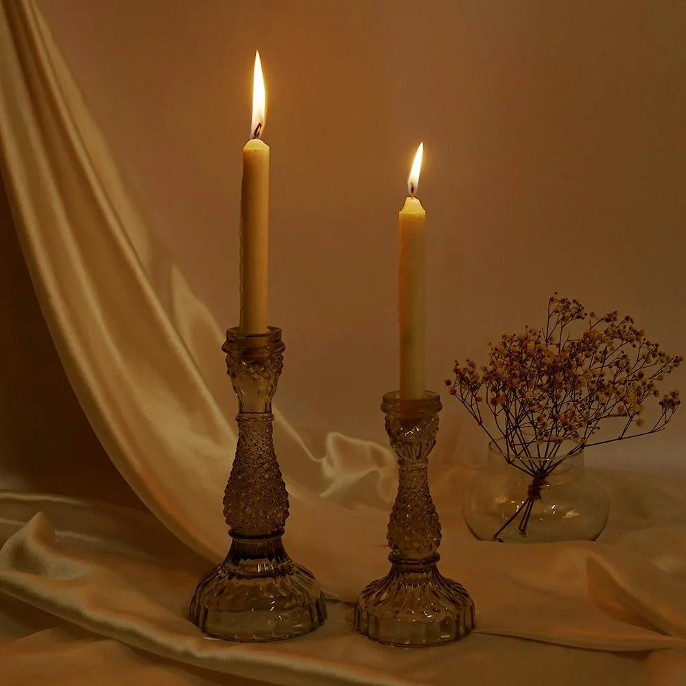 Mystique Clear Taper Candle Holder- Set of 2