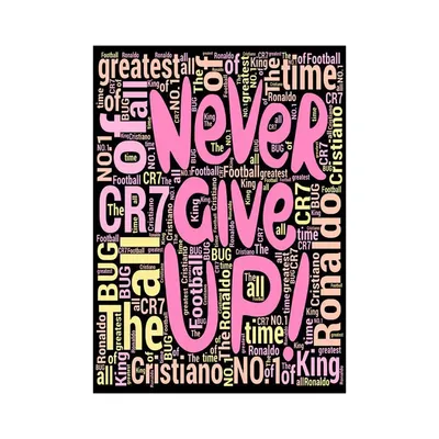 "Never Give UP" Cristiano Ronaldo Quotes Poster