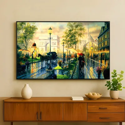 Paris Scenery Canvas Painting
