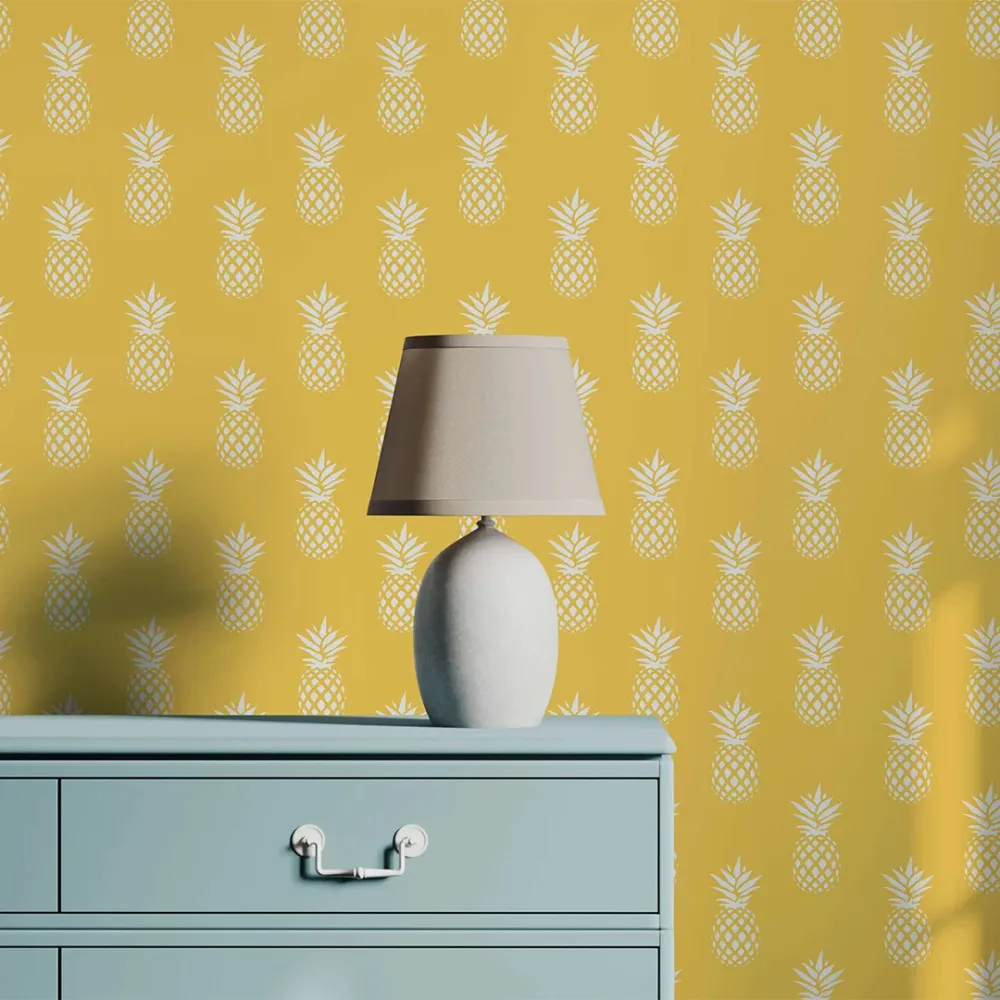 WallMantra Pineapple Pop Premium Quality Wallpaper