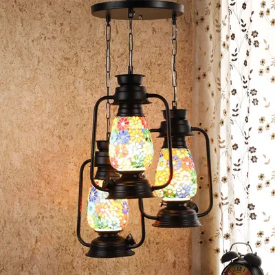 Plain Glass Real Hurricane Designed Cluster Hanging Light
