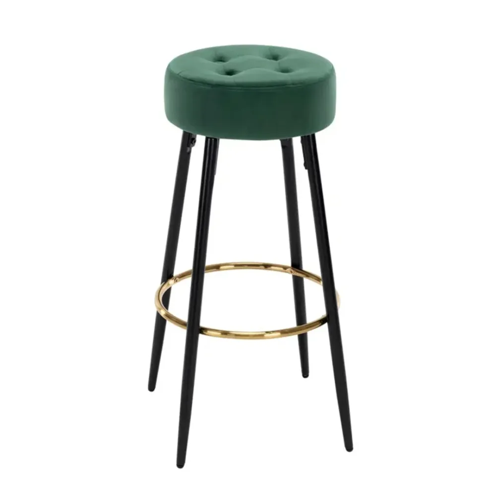 Plush Comfy Velvet Green Bar Stool / High Stool