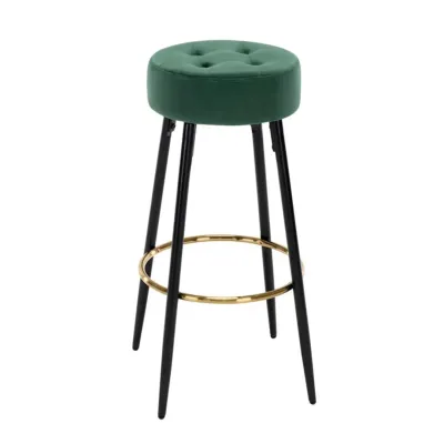 Plush Comfy Velvet Green Bar Stool / High Stool