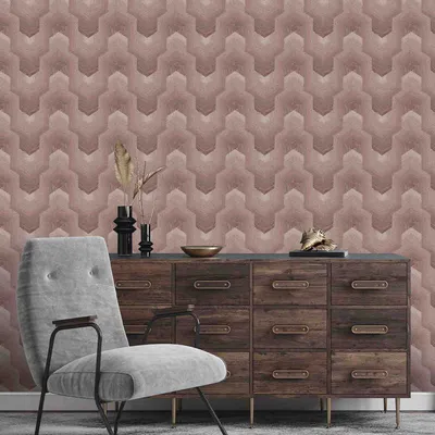 Polygonal Dream Textured Premium Wallpaper- Tapestry Collection (Beige)