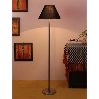 Premium Conical Designer Metal Floor Lamp With Cotton Shade