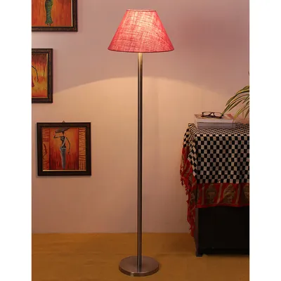 Premium Conical Designer Metal Floor Lamp With Jute Shade