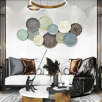 WallMantra Premium Multicolor Plates Metal Wall Art