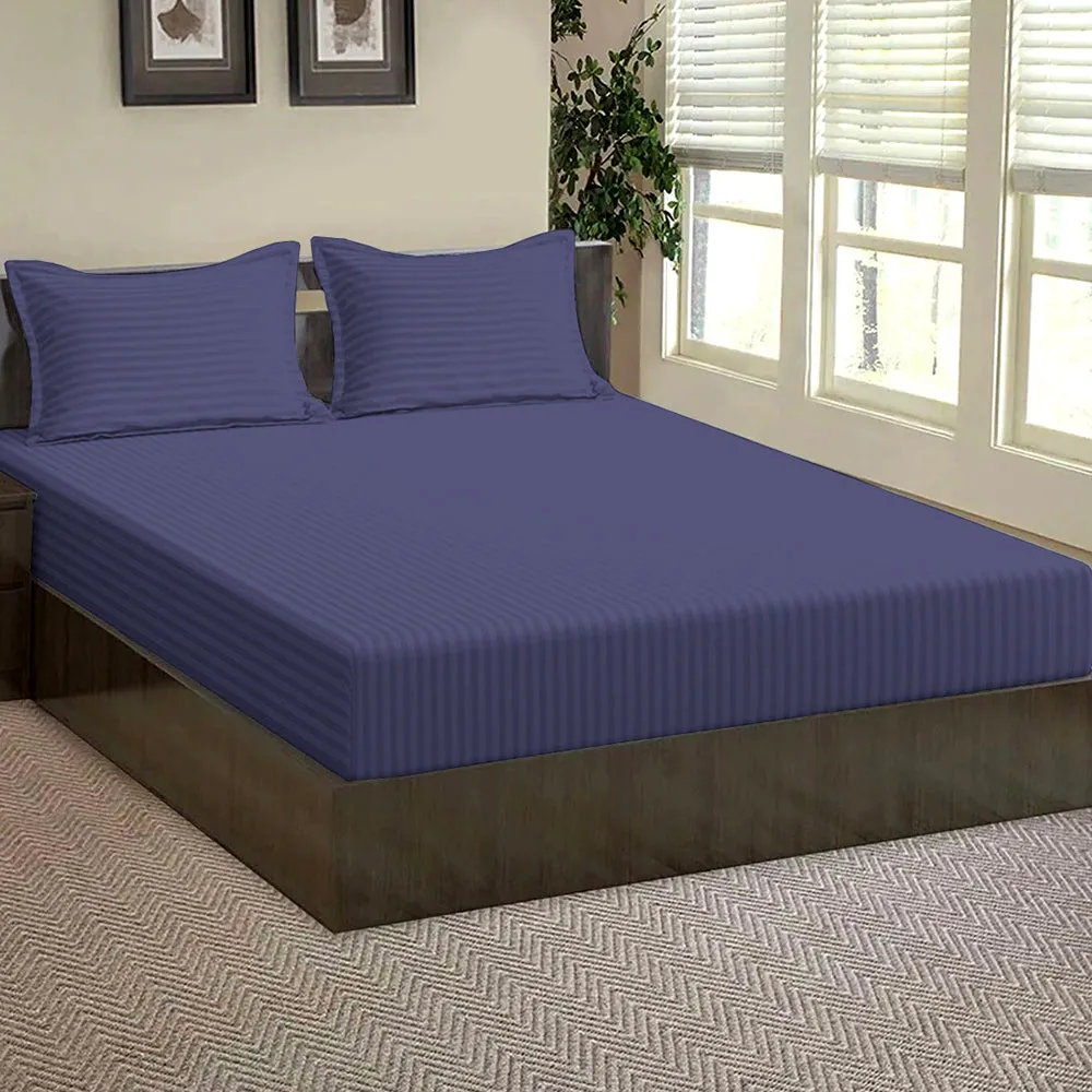 Premium Quality Double Bed Solid Fitted Bedsheet With 2 Pillow Covers (Available in Multiple Colours)