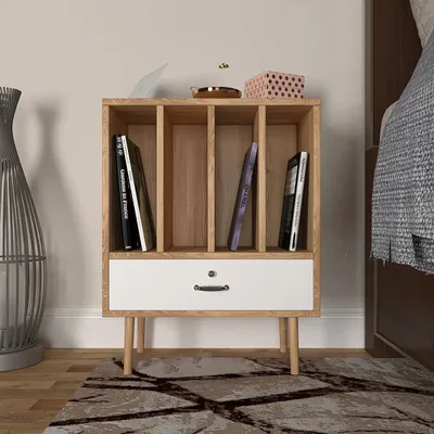 Premium Quality Single Drawer Footed Bedside Table