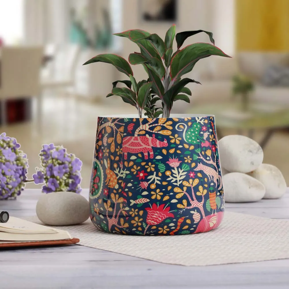 Premium Quality Table Top Designer Meena Metal Pot