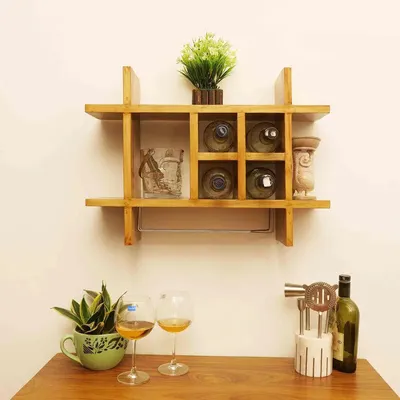 Premium Teak Wood Wall Shelves for Bedroom