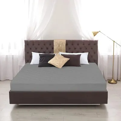 Premium Water Resistant Grey Quilted Mattress Cover - King Size