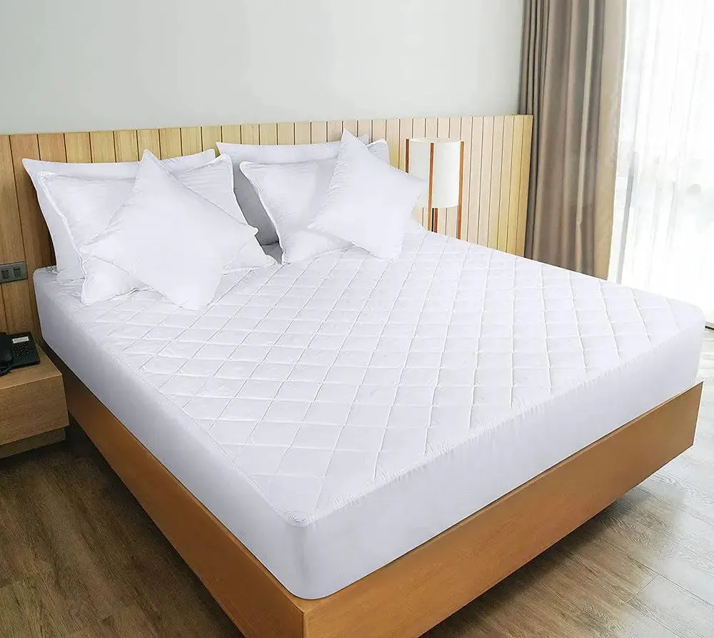 Premium Water Resistant White Quilted Mattress Cover - King Size