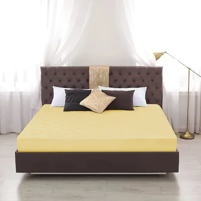 Premium Water Resistant Yellow Quilted Mattress Cover - King Size