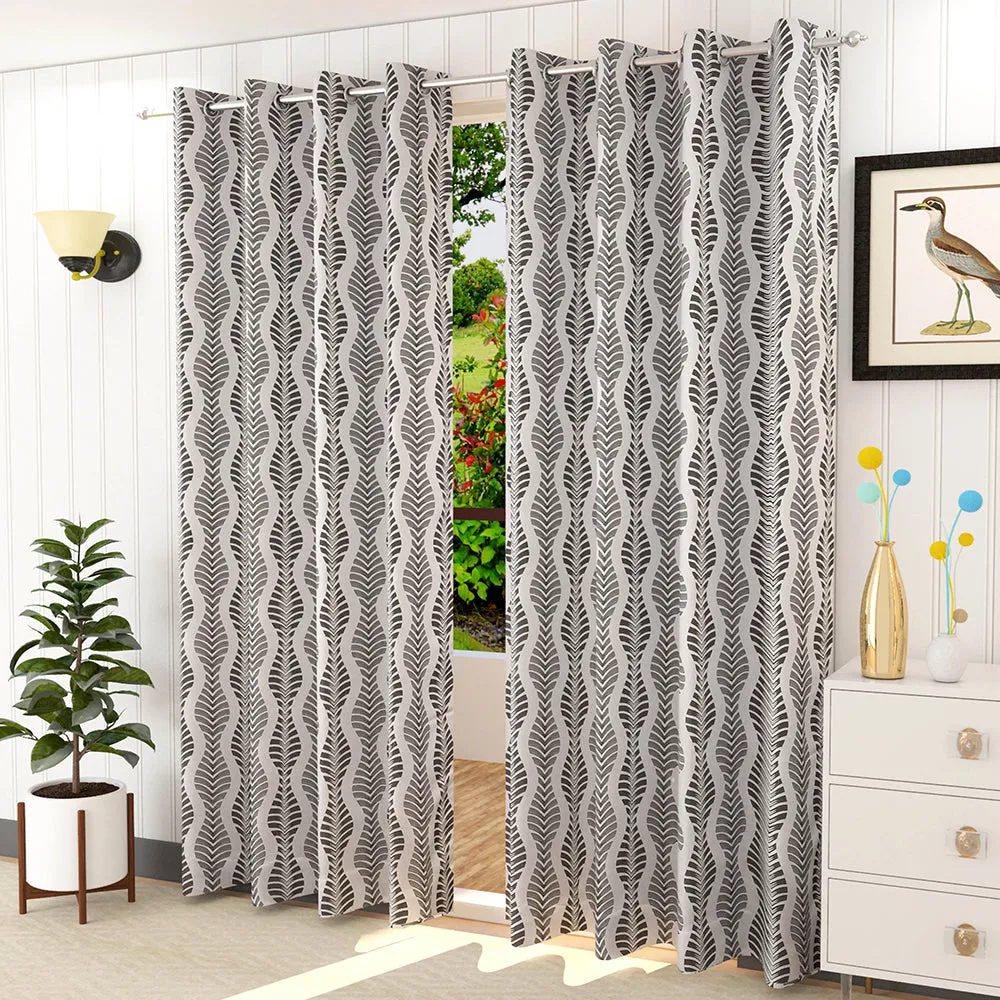 Presto Black colour Abstract Set of 2 Window/Door/Long door