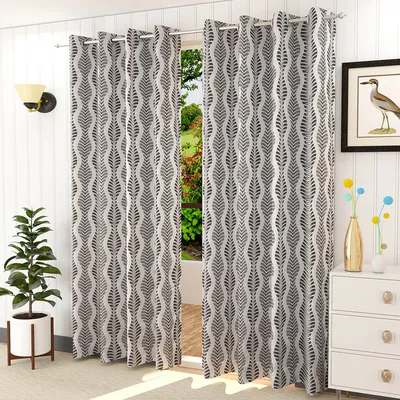 Presto Black colour Abstract Set of 2 Window/Door/Long door