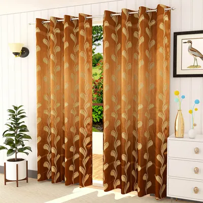Presto Brown colour  Abstract Set of 2 Window/Door/Long door