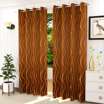 Presto Brown colour Geometrical Set of 2 Window/Door/Long door