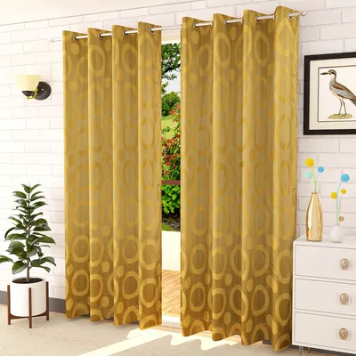 Presto Green colour Geometrical Set of 2 Window/Door/Long door
