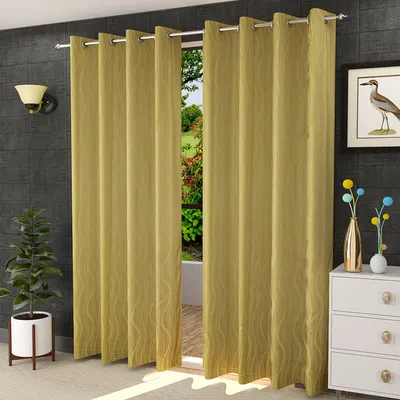 Presto Green colour Geometrical Set of 2 Window/Door/Long door