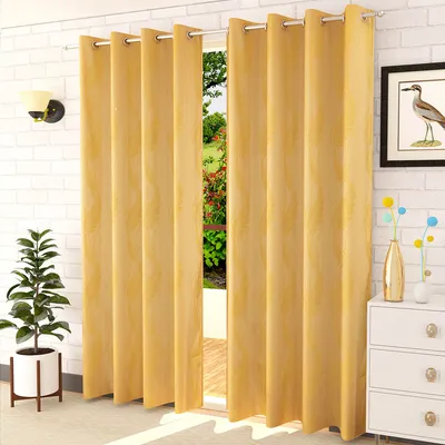 Presto Light Gold Floral solid  Set of 2 Window/Door/Long door