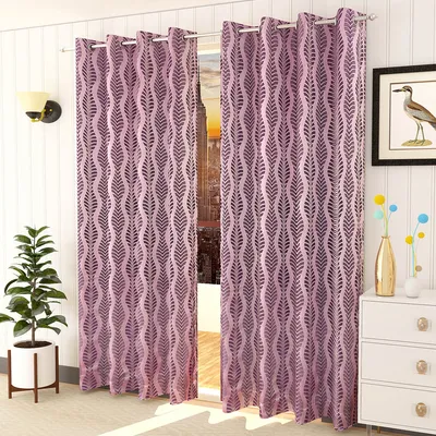 Presto Pink colour Abstract Set of 2 Window/Door/Long door