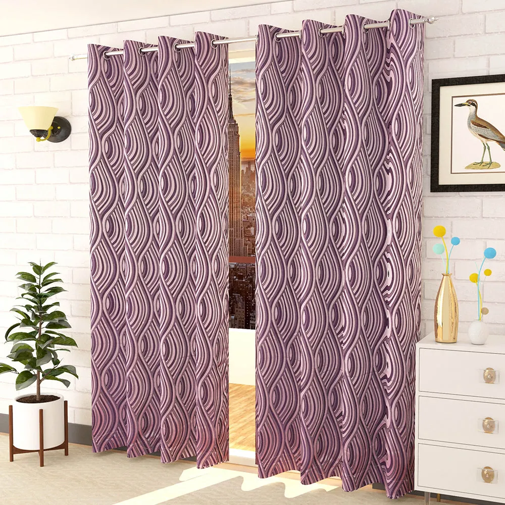 Presto Pink colour Abstract Set of 2 Window/Door/Long door