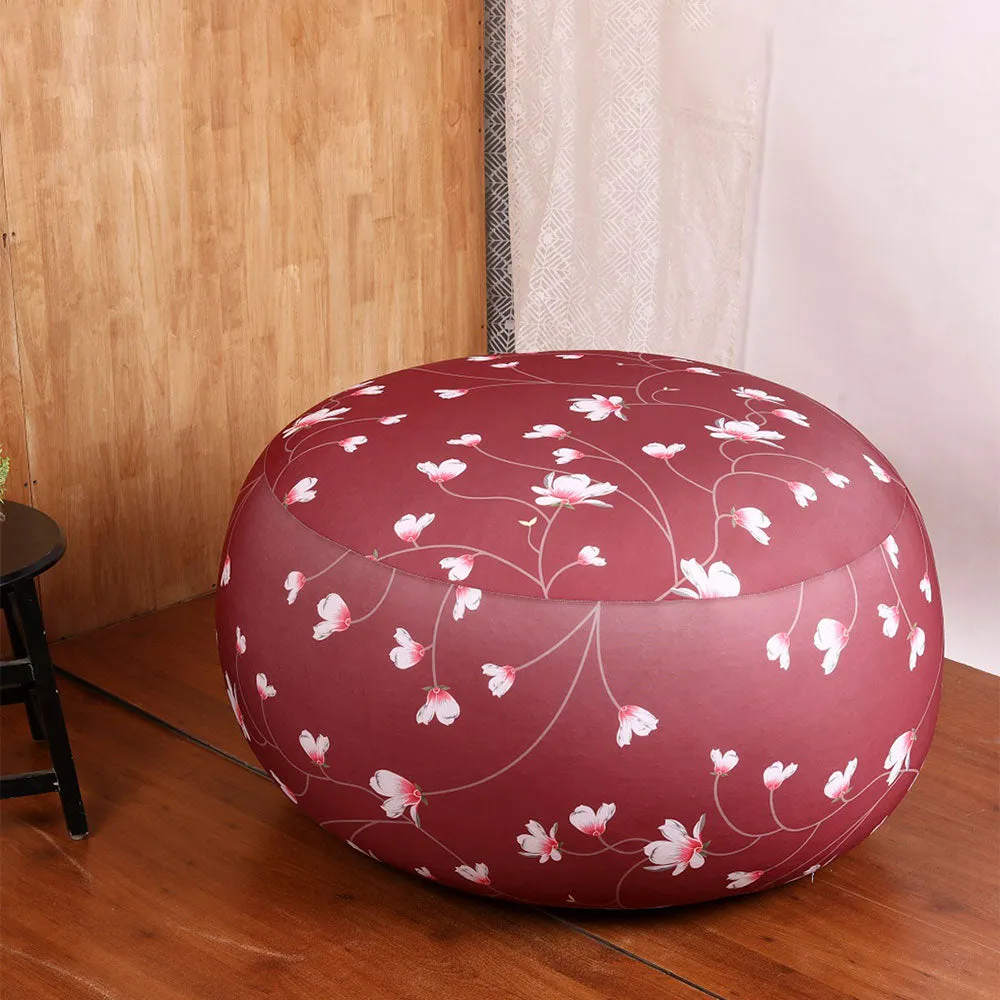 Pretty Floral Designer Maroon Bean Bag (Beans Not Included)