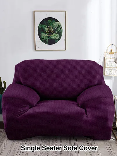Purple Jacquard Sofa Cover