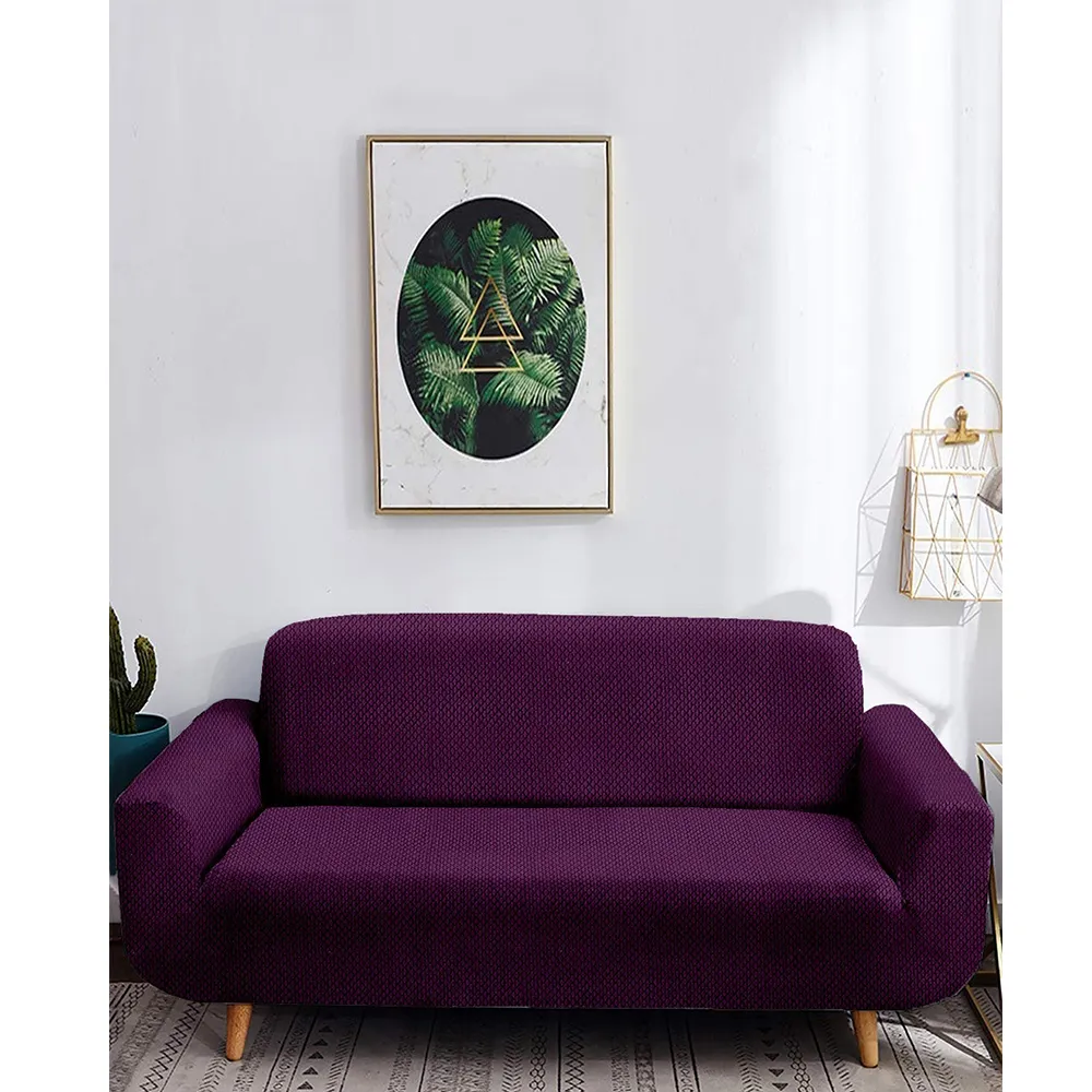 Purple Jacquard Sofa Cover