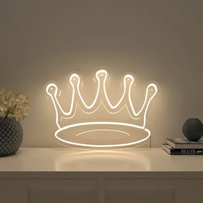 Queen Crown Warm Neon Light