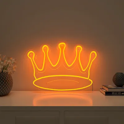 Queen Crown Warm Neon Light