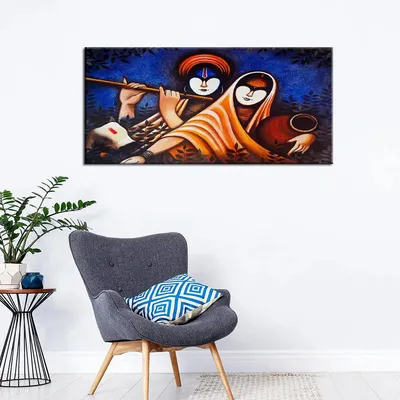 Radha Krishna Spiritual Canvas Art  Wall Painting
