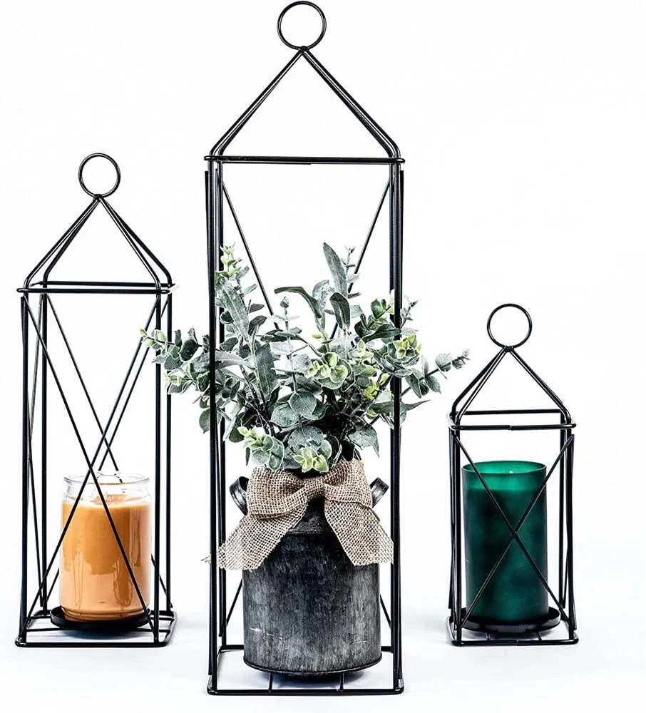 Radiant Black Casting Lantern / Candle Holder