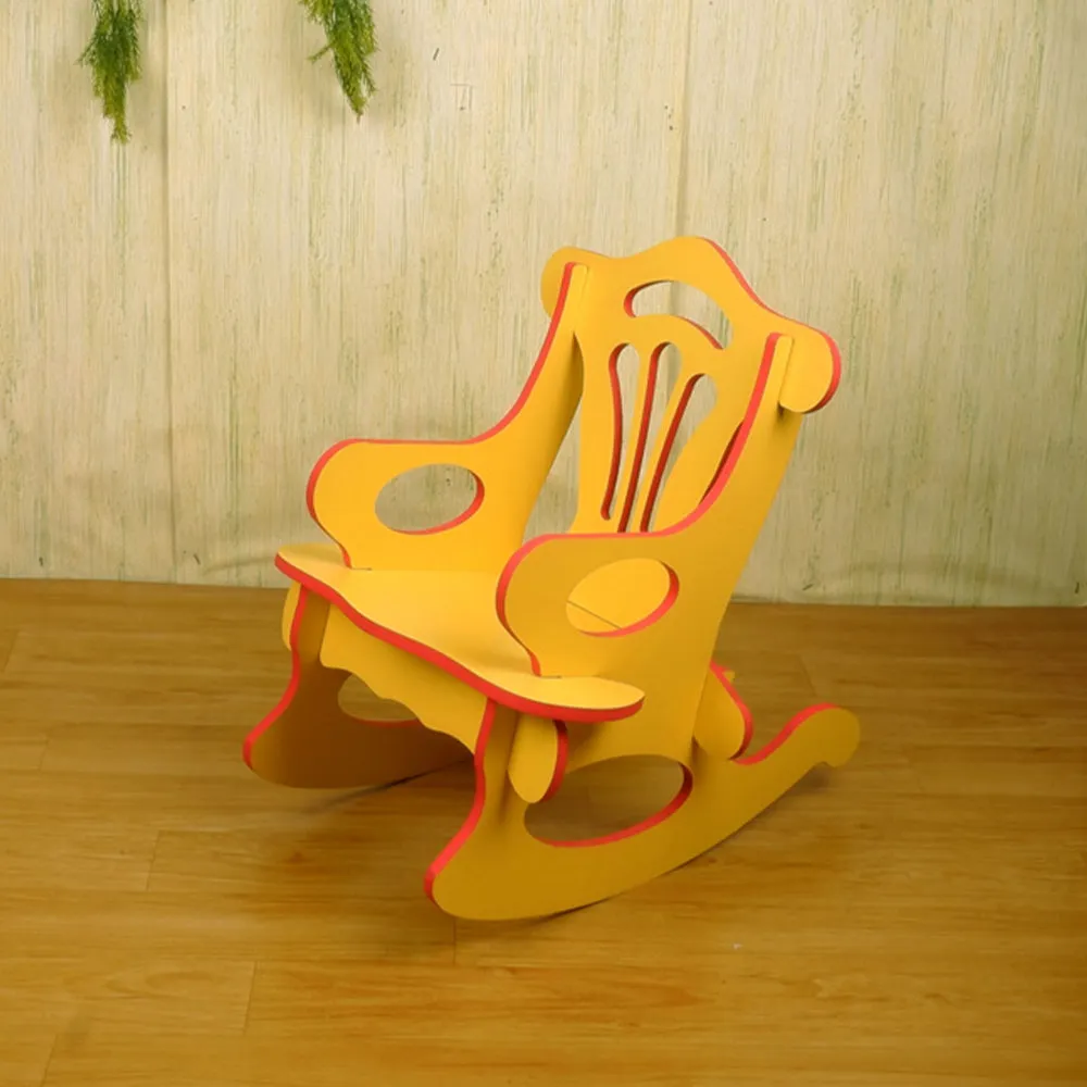 Raytrees 100% Wooden Kids' Rocking Chair (Yellow)