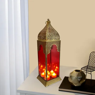 Red Alluring Designer Morocan Lantern