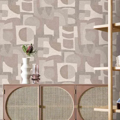 Retro Geometric Textured Premium Wallpaper- The Modernist Collection