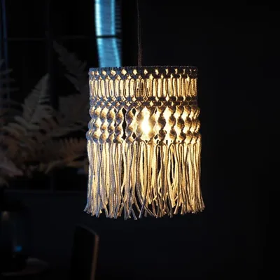 Retro Macrame Fringe Hanging Lamp