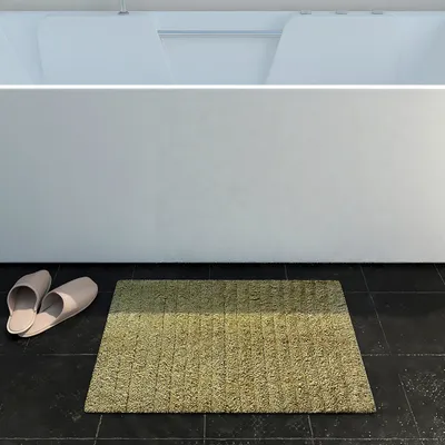 Ribbed Pattern High Absorbent Yellow Bathmat