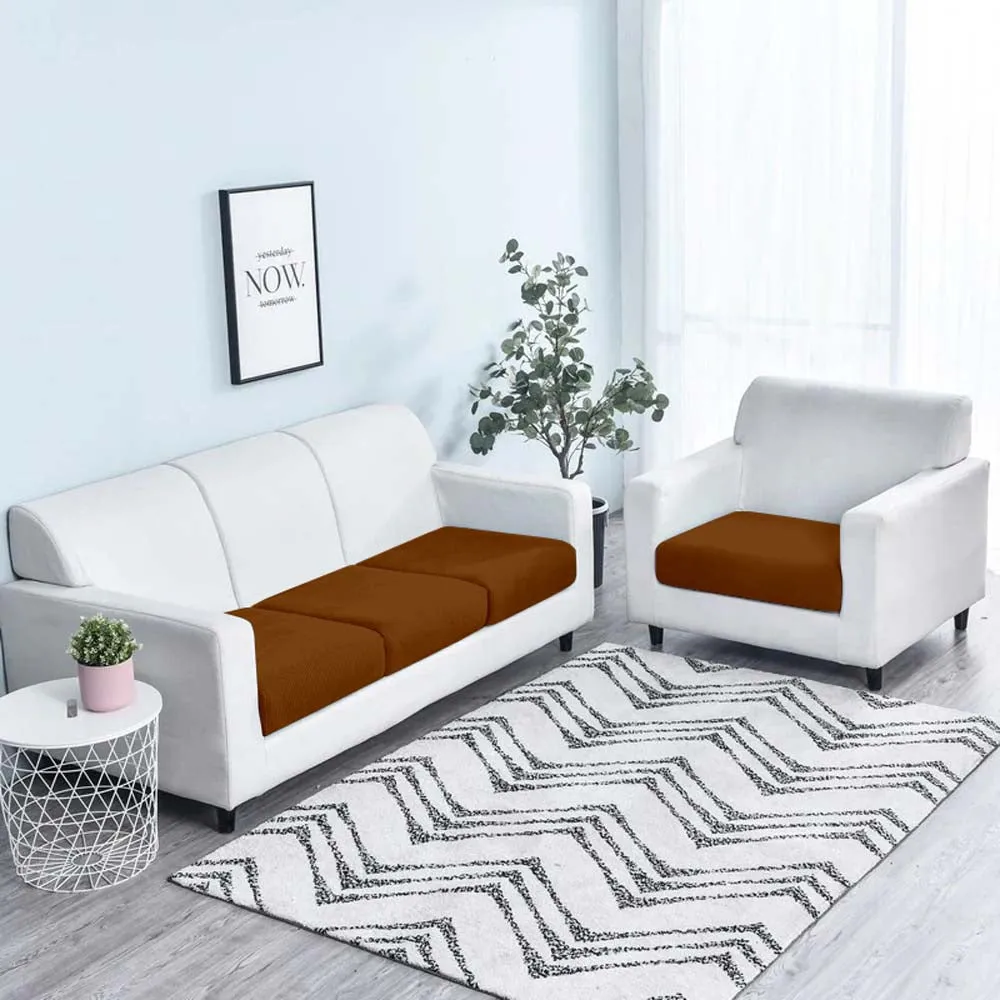 Rich Brown Strechable Sofa Seat Cover Set of 2/4/6/8